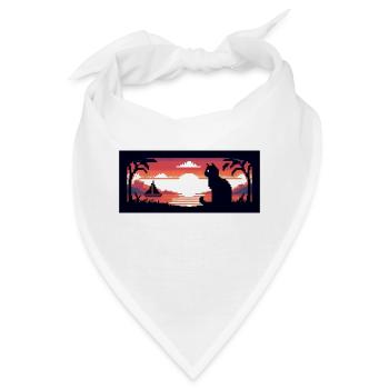 Katze am See - Bandana - Weiß - Vorne