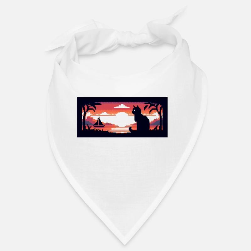 Chat au lac - Bandana - blanc