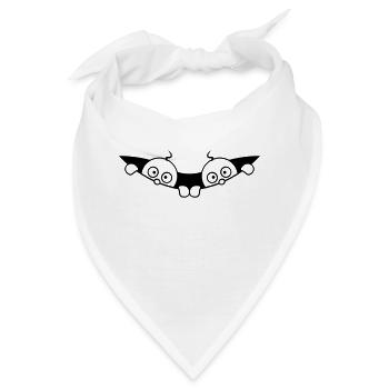 Comic Zwillinge Gucken aus Bauch 2 Babys Schwanger - Bandana - Weiß - Vorne