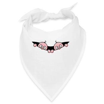 Comic Zwillinge Gucken aus Bauch 2 Babys Schwanger - Bandana - Weiß - Vorne