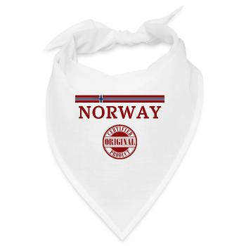 Norwegische Flagge, Norwegischer Stolz - Bandana - Weiß - Vorne