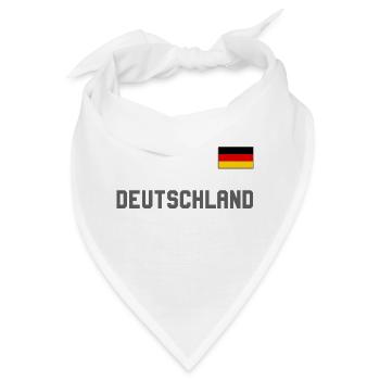 Deutschland Trikot Look mit Fahne Flagge auf Brust - Bandana - Weiß - Vorne