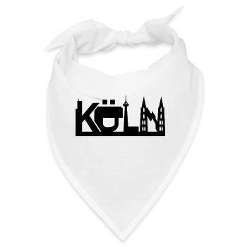 Köln Skyline mit Sehenswürdigkeiten - Bandana - Weiß - Vorne