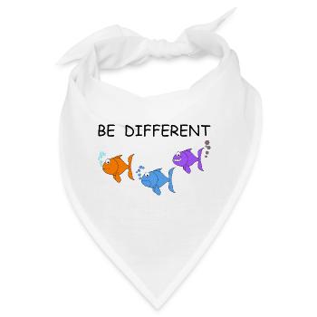 Sei anders | Fisch, lustige Bilder, Angel - Bandana - Weiß - Vorne