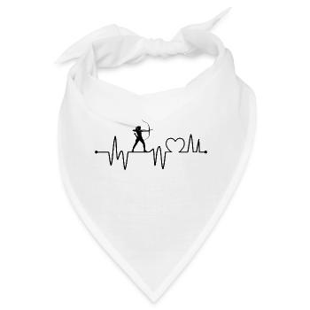 Herzschlag beim Bogenschießen - Bandana - Weiß - Vorne