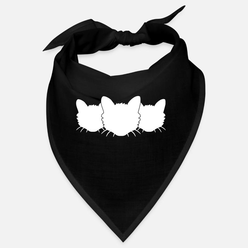 3 Chats Silhouettes Trois Amis Equipe Chefs d’équipe Bandana