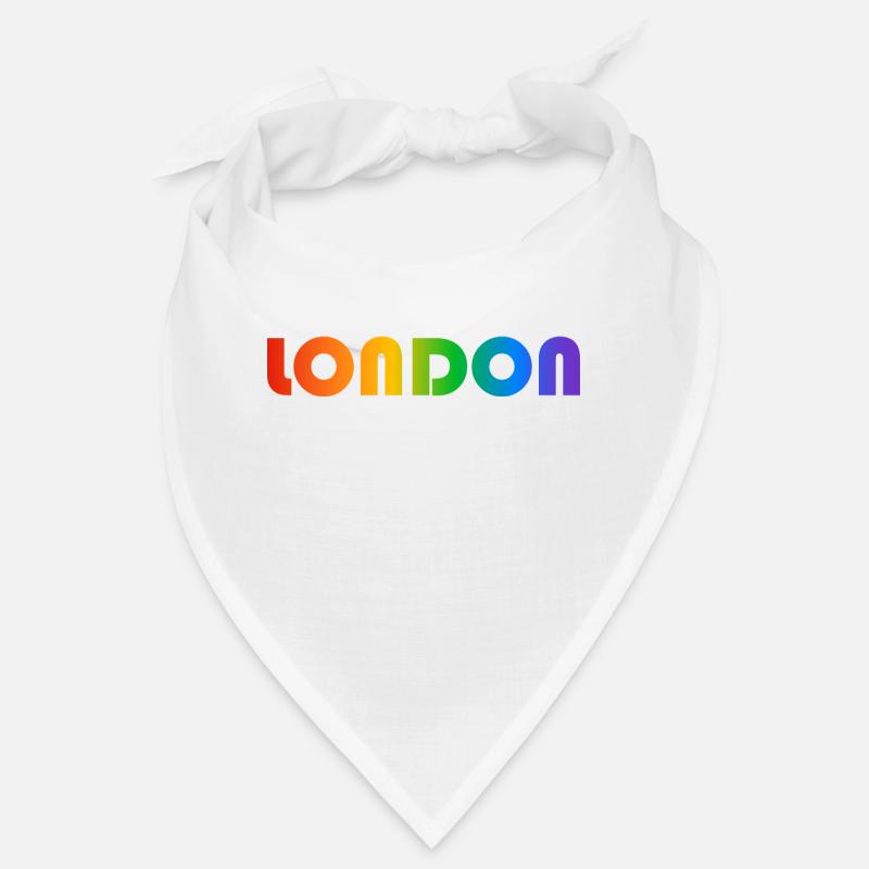 London Rainbow Text - Bandana - white