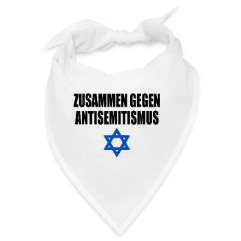 zusammen gegen antisemitismus - Bandana - Weiß - Vorne