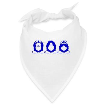 Drei weise Pinguine nichts sehen hören sagen Team - Bandana - Weiß - Vorne