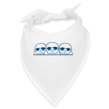 3 DJ Schafe Hinter Zaun Mauer Sonnenbrille Freunde - Bandana - Weiß - Vorne