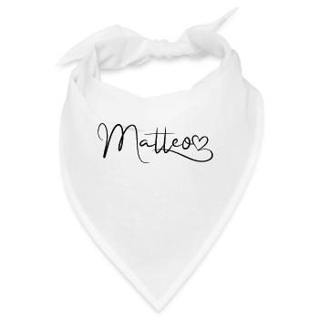 Matteo Name Vorname Herzdekor - Bandana - Weiß - Vorne