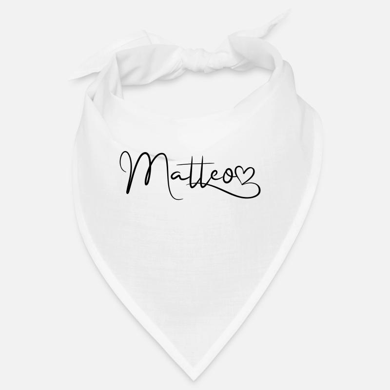 Matteo Nom Prénom Décor de cœur Bandana