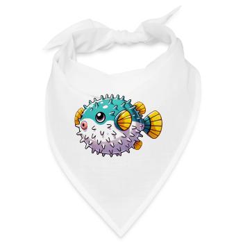 Kugelfisch - Bandana - Weiß - Vorne