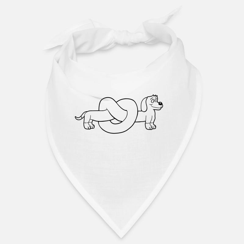 Hund Dackel Brezel Form Knoten Langer Körper Comic Bandana