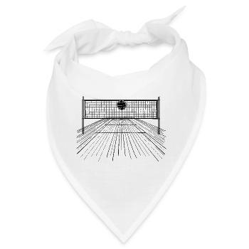 Volleyball Ball und Netz - Bandana - Weiß - Vorne