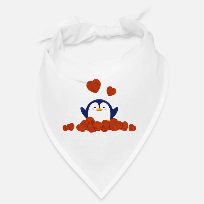 Cute penguin surrounded by heart Bandana