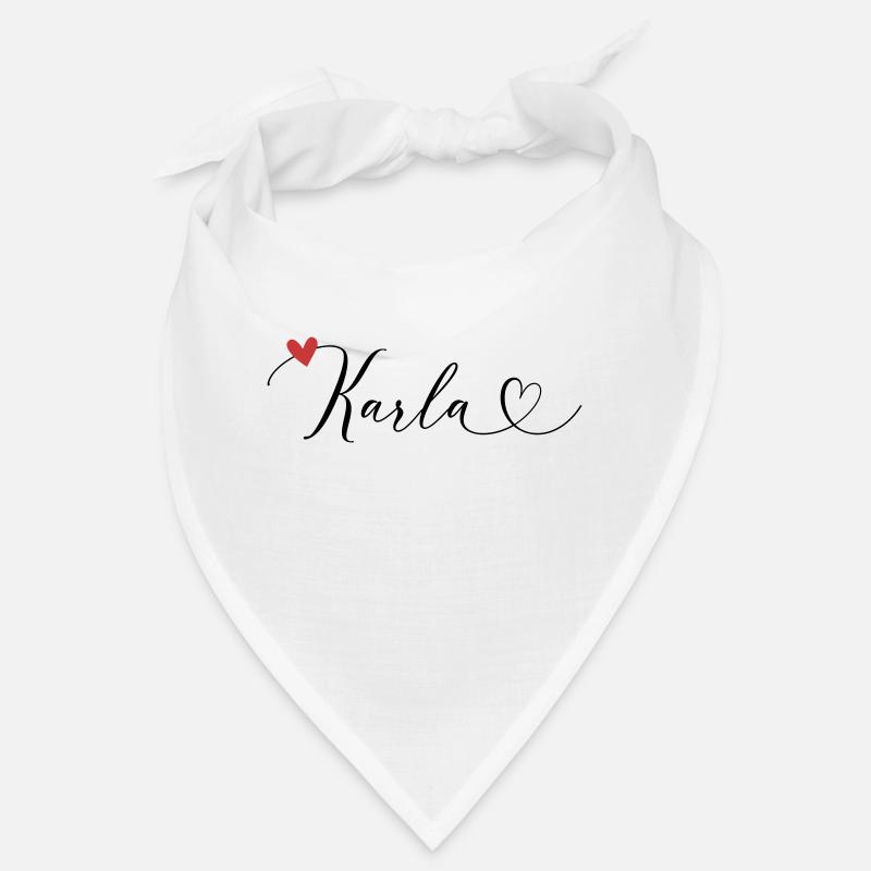 Karla Surname First name Calligraphy Heart Bandana