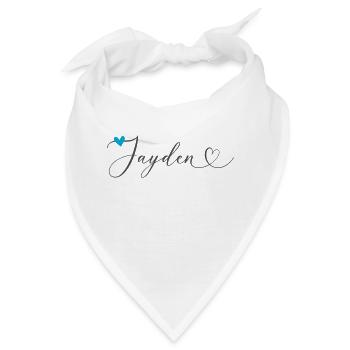 Jayden Name Vorname Kalligrafieherz - Bandana - Weiß - Vorne