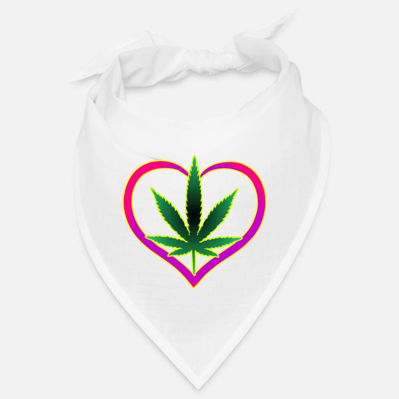 Herz mit Cannabisblatt - Weed - Marihuana - Hanf Bandana