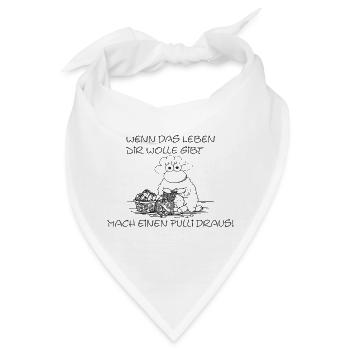 Mach einen Pulli draus – lustiges Strick-Schaf - Bandana - Weiß - Vorne
