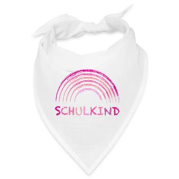 Schulkind Kreide Regenbogen pink zur Einschulung - Bandana - Weiß - Vorne