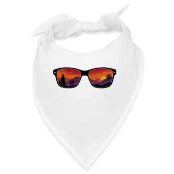Berge im Sonnenuntergang – Wanderlust - Bandana - Weiß - Vorne