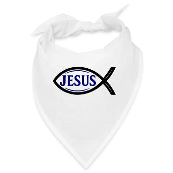 Jesus Fisch - Bandana - Weiß - Vorne