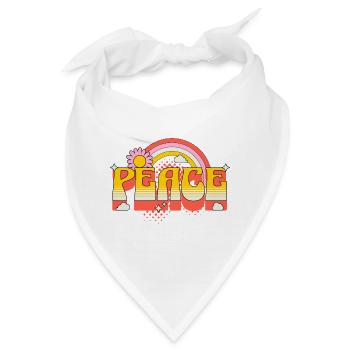 Peace Frieden Bunt Regenbogen Blume Gegen Krieg - Bandana - Weiß - Vorne