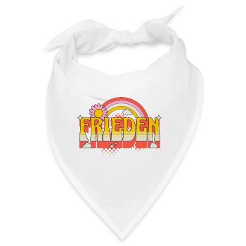 Frieden Peace Bunt Regenbogen Blume Gegen Krieg - Bandana - Weiß - Vorne
