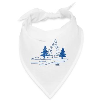 Abstrakter Waldsee mit Kiefern - Bandana - Weiß - Vorne