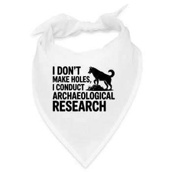 Husky Archäologische Forschung Lustiger Hund - Bandana - Weiß - Vorne