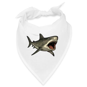 Tigerhai Maul offen Shark Design - Bandana - Weiß - Vorne
