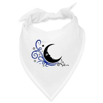Mystischer Mond mit Sternen Nacht Symbol - Bandana - Weiß - Vorne