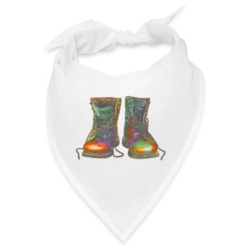Bunte Graffiti Stiefel Illustration - Bandana - Weiß - Vorne