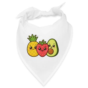 Kunterbuntes Obstfreunde Trio - Bandana - Weiß - Vorne