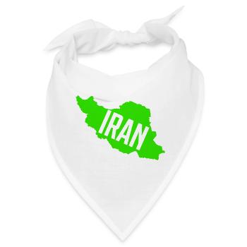 Iran Karte Neon Schrift - Bandana - Weiß - Vorne