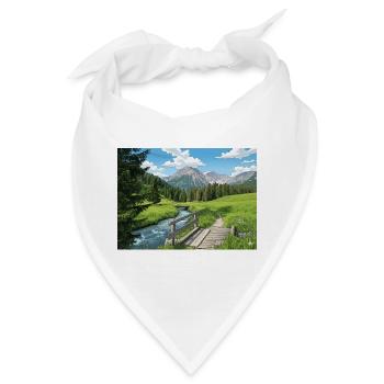 Alpine Flussweg Panorama - Bandana - Weiß - Vorne