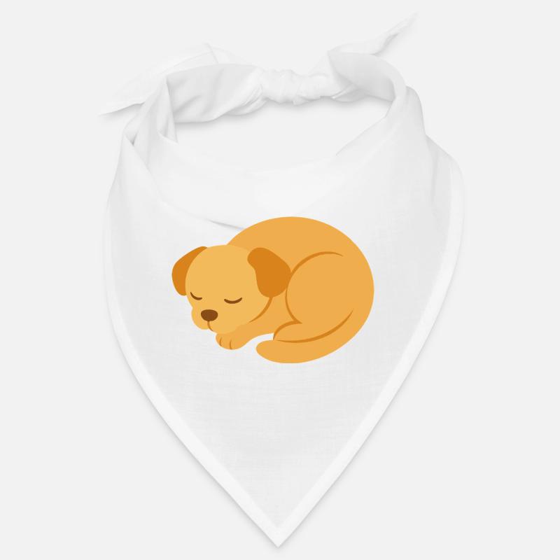Chiot endormi dans un style minimaliste - Bandana - blanc