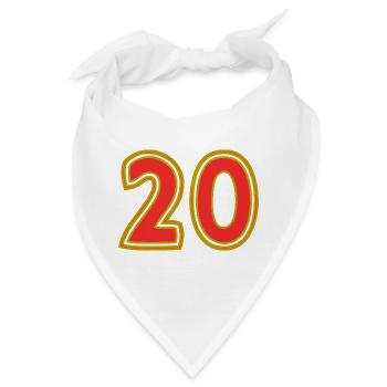 20. 20. JAHRESTAG. 20-JÄHRIGES JUBILÄUM. 20 JAHRE. - Bandana - Weiß - Vorne