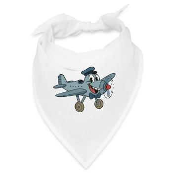 Super Vintage altes Flugzeug im BD-Stil - Bandana - Weiß - Vorne