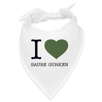 I love Saure Gurken - Bandana - Weiß - Vorne