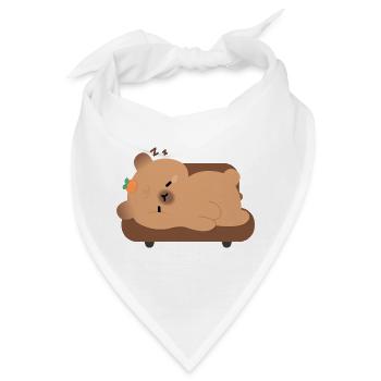 Schläfrige Müde Capybara - Bandana - Weiß - Vorne