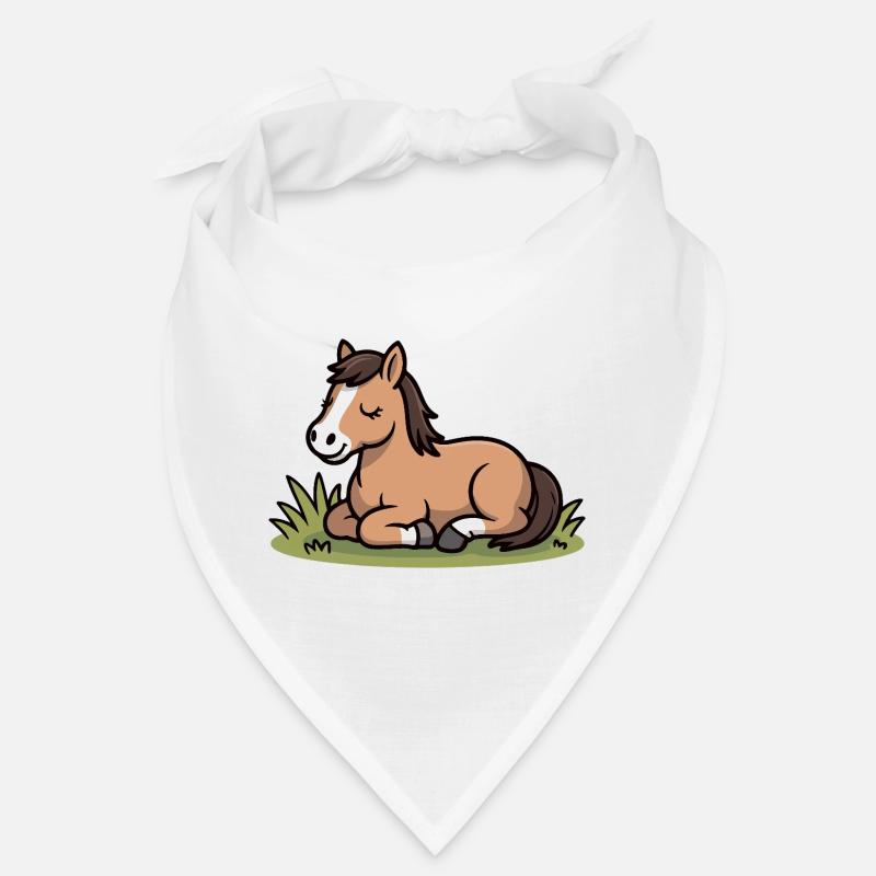 Cheval câlin dans l’herbe Bandana