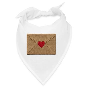 Liebesbrief im bestickten Look (gedruckt) - Bandana - Weiß - Vorne