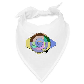 Spirale Farbspaß Geometrie - Bandana - Weiß - Vorne