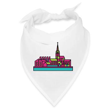 Norrköping City Skyline Industrielle Landschaftsmalerei - Bandana - Weiß - Vorne