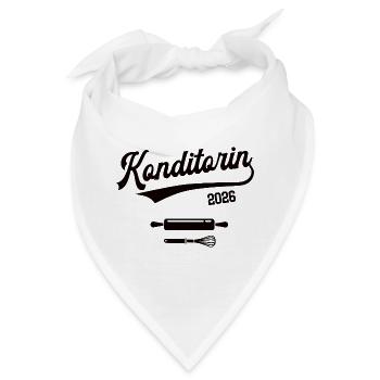 Konditorin 2026 Beruf Konditor Konditorei Azubine - Bandana - Weiß - Vorne