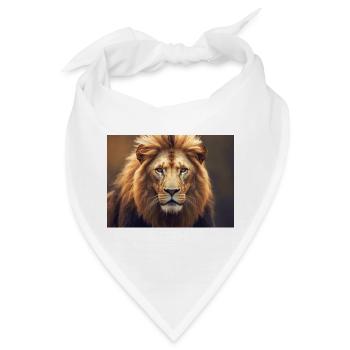 Löwen-Männchen-Porträt Stärke-Tier Alpha-Räuber - Bandana - Weiß - Vorne