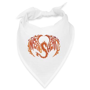 Inferno Herz Flammen-Design - Bandana - Weiß - Vorne
