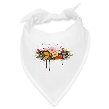 Florales Graffiti Blumen Illustration - Bandana - Weiß - Vorne